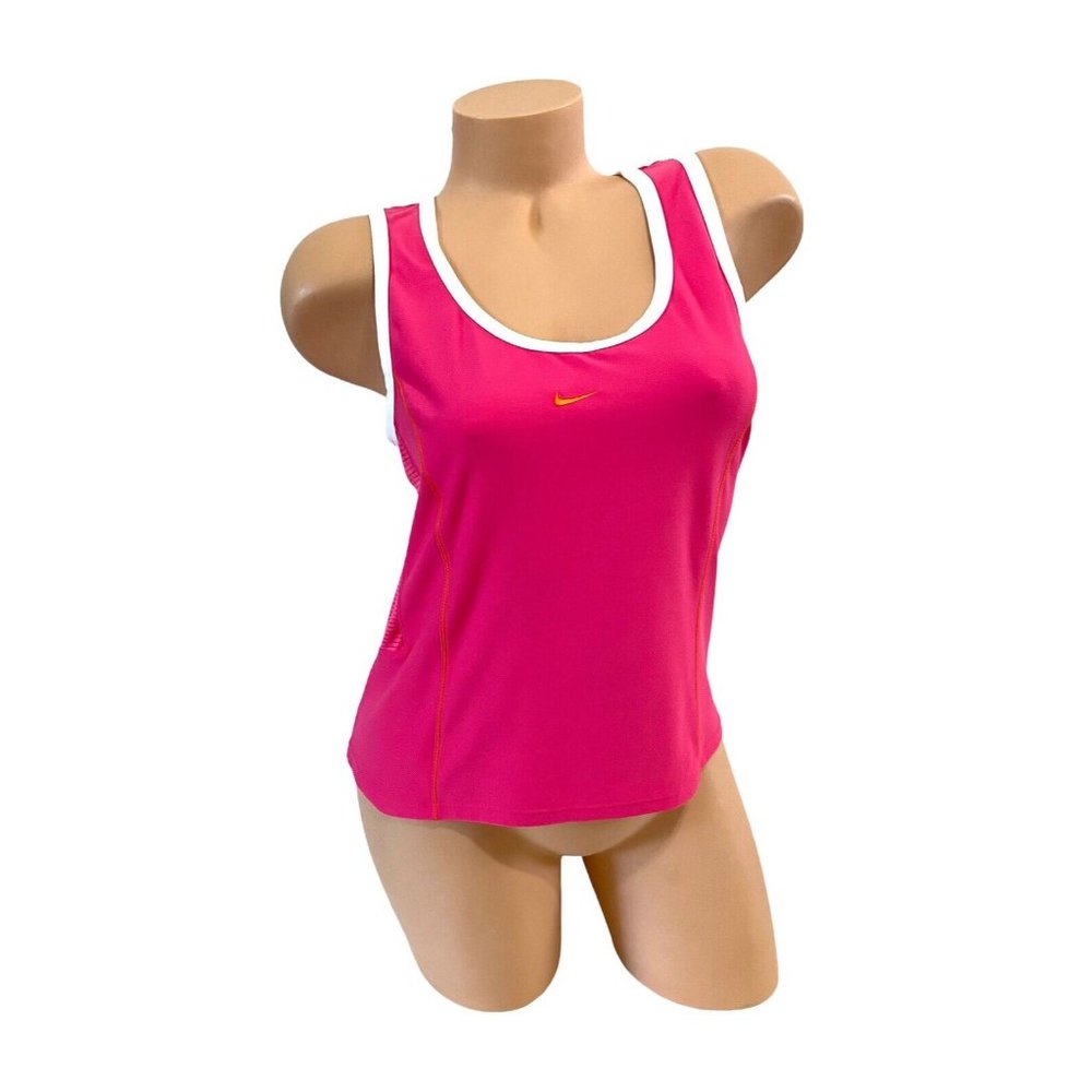 Nike DriFit Women's MEDIUM Athletic Workout Gym Tank Sleeveless Top Pink EUC